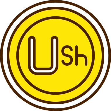 Ugandalı Şilin ikon vektör illüstrasyonu