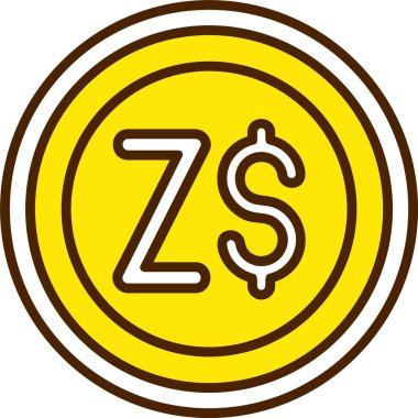 Zimbabve Doları ikon vektör illüstrasyonu
