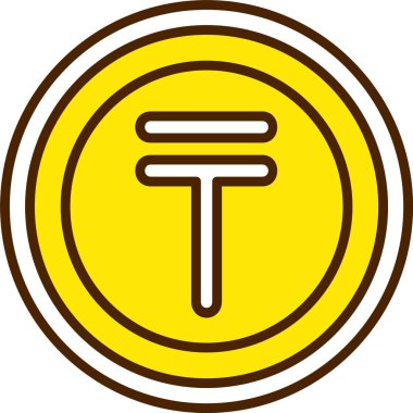 Kazakistan Tenge ikon vektör illüstrasyonu