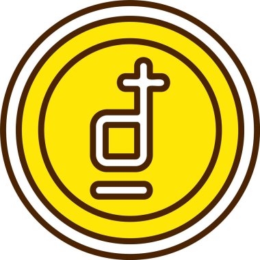 Vietnamca Dong simgesi vektör illüstrasyonu