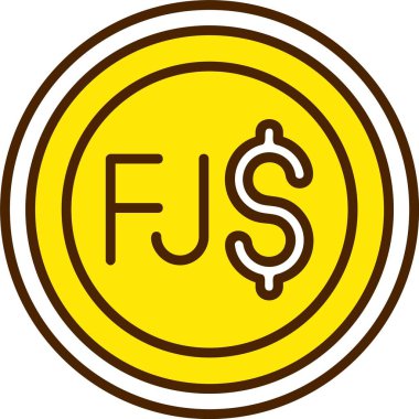 Fiji Doları İşaret Ağı simgesi, basit illüstrasyon