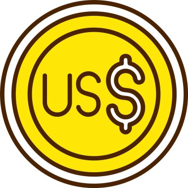  Tuvaluan Doları ikon vektör çizimi