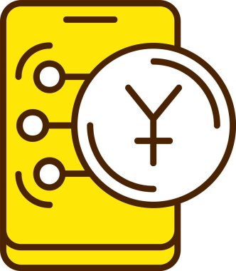 Çin Yuan simgesi vektör illüstrasyonu