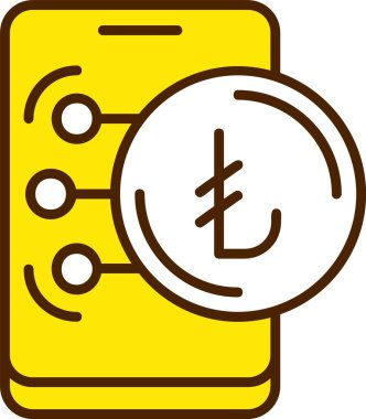 Türk Lirası para birimi simgesi, vektör illüstrasyonu