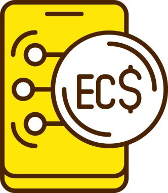 Doğu Karayip Doları ikon vektör illüstrasyonu