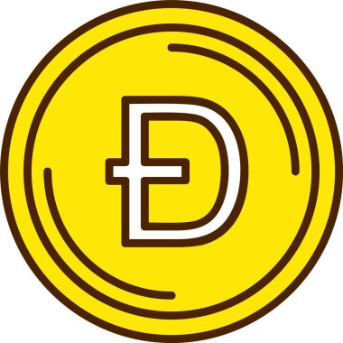  Dogecoin Web simgesi basit illüstrasyon 