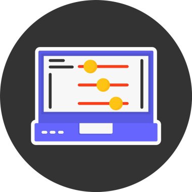 dizüstü bilgisayar simgesi, vektör illüstrasyonu basit tasarım