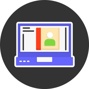 dizüstü bilgisayar simgesi, vektör illüstrasyonu basit tasarım