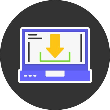 Web indirme simgesinin vektör illüstrasyonu          