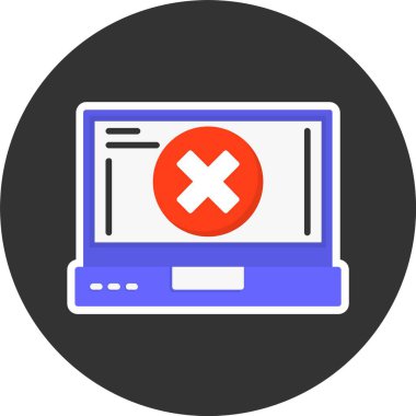 dizüstü bilgisayar simgesi, vektör illüstrasyonu basit tasarım