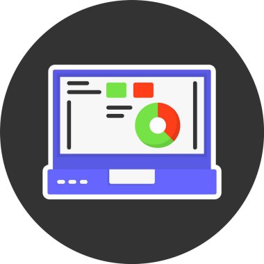 dizüstü bilgisayar simgesi, vektör illüstrasyonu basit tasarım