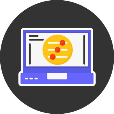 dizüstü bilgisayar simgesi, vektör illüstrasyonu basit tasarım