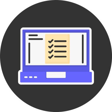 Kontrol listesi simgesi, düz biçim, vektör illüstrasyonu