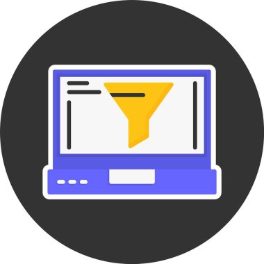 dizüstü bilgisayar simgesi, vektör illüstrasyonu basit tasarım