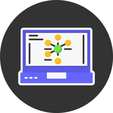 dizüstü bilgisayar simgesi, vektör illüstrasyonu basit tasarım