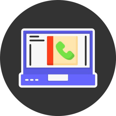 dizüstü bilgisayar simgesi, vektör illüstrasyonu basit tasarım