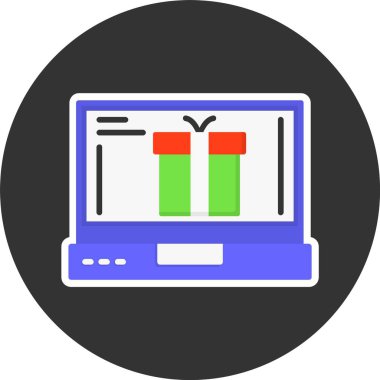 dizüstü bilgisayar simgesi, vektör illüstrasyonu basit tasarım