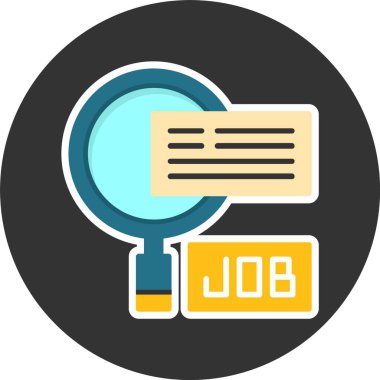 Büyütücü Cam Web Simgesi, Basit İllüstrasyon