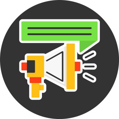 Duyuru Web Simgesi, Basit İllüstrasyon