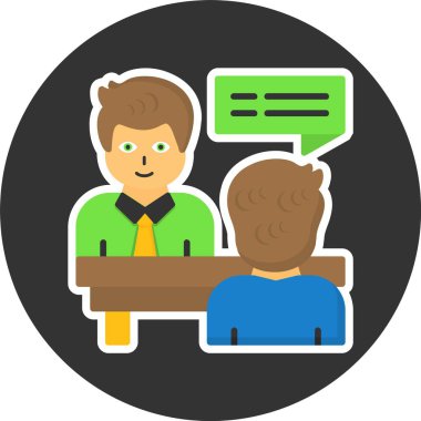 Röportaj vektörü simgesi, beyaz arkaplanda izole 