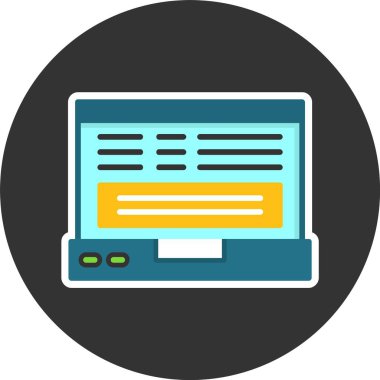 dizüstü bilgisayar simgesi, vektör illüstrasyonu basit tasarım