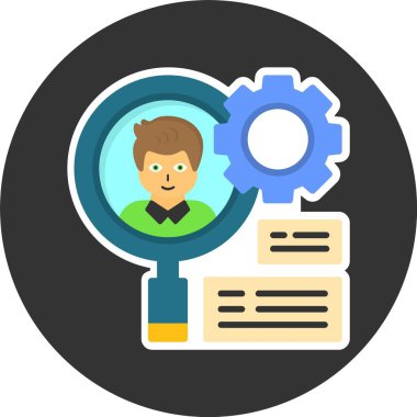 İşe alma simgesi, renkli vektör illüstrasyonu 