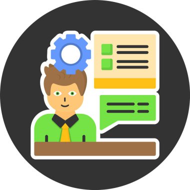 İş eğitim simgesi, renkli vektör 