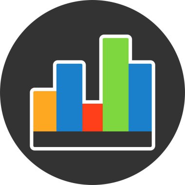 Grafikli analitik simgesi, vektör illüstrasyonu basit tasarım