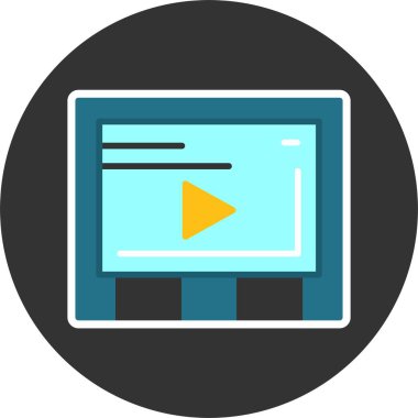 Video web simgesi, basit illüstrasyon