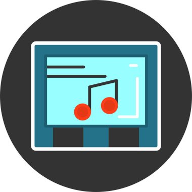 müzik web simgesi basit illüstrasyon