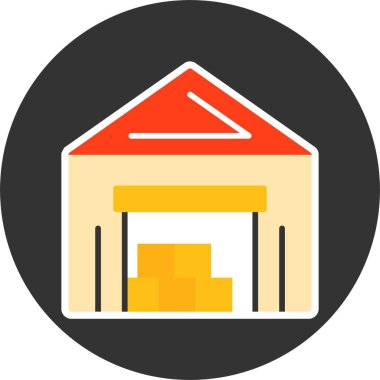 Depo simgesi, renkli vektör illüstrasyonu