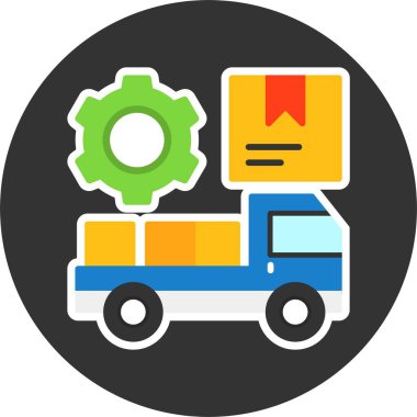 Teslimat Kamyonu Web simgesi, illüstrasyon 