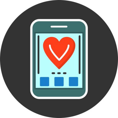 Kalp. Web simgesi basit illüstrasyon 