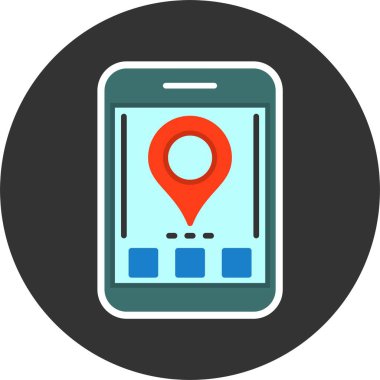 gps konum simgesi, vektör illüstrasyonu