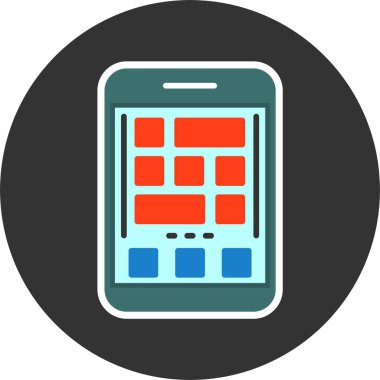 akıllı telefon simgesi, vektör illüstrasyonu basit tasarım