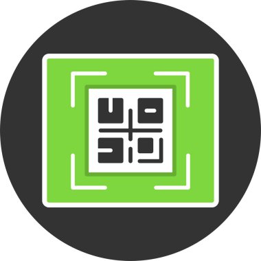 qr kod simgesi vektör çizimi