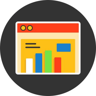 İstatistik web simgesi vektör illüstrasyonu 
