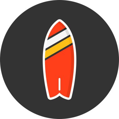 sörf tahtası simgesi, vektör illüstrasyonu