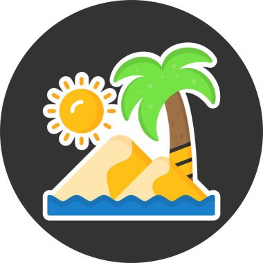 Sand Dunes Web Simgesi, Basit İllüstrasyon