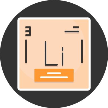 Lityum web simgesi vektör illüstrasyonu
