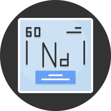 Neodymium web simgesi vektör illüstrasyonu