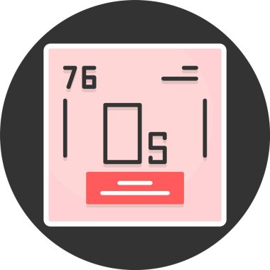 Osmiyum web simgesi vektör illüstrasyonu