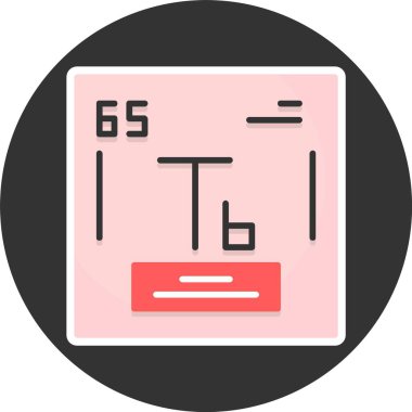 Terbiyum web simgesi vektör illüstrasyonu