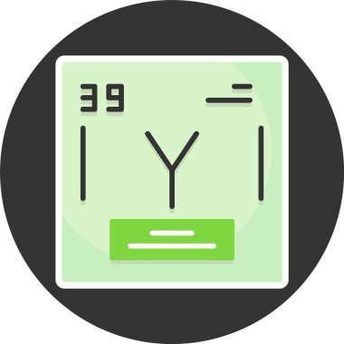 Yttrium web simgesi vektör illüstrasyonu