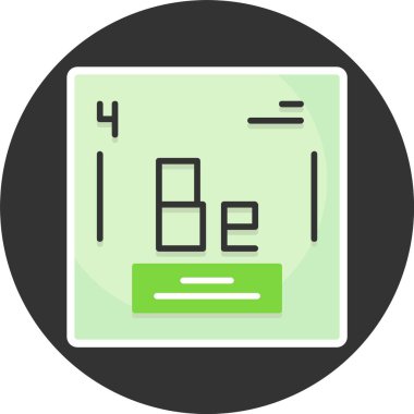 Berilyum web simgesi vektör illüstrasyonu