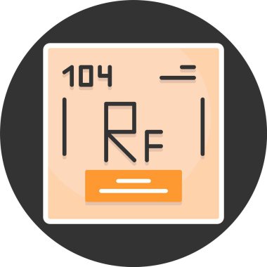 Rutherfordium web simgesi vektör çizimi