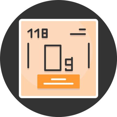 Oganesson Web simgesi vektör illüstrasyonu