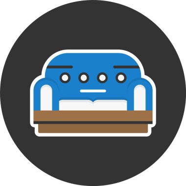 Kanepe. Web simgesi basit illüstrasyon