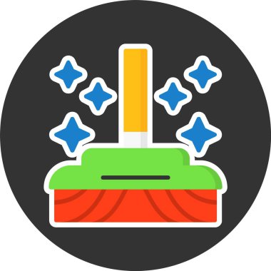 süpürge ağ simgesi vektör illüstrasyonu 