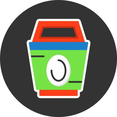 Çöp kutusu simgesi geri dönüşümü, basit illüstrasyon